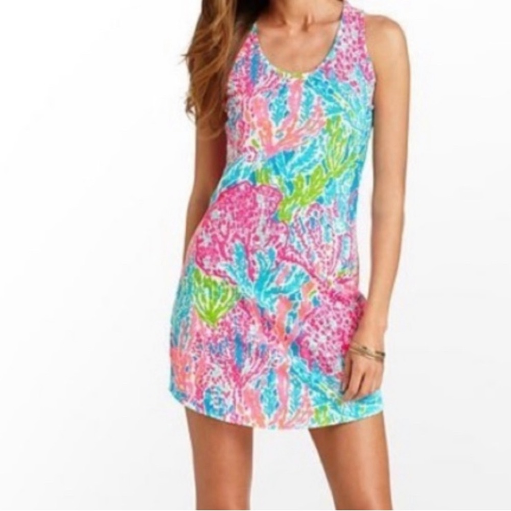 Lilly Pulitzer Cordon Dress Turquoise Let’s Cha Cha Holy Grail Print XS